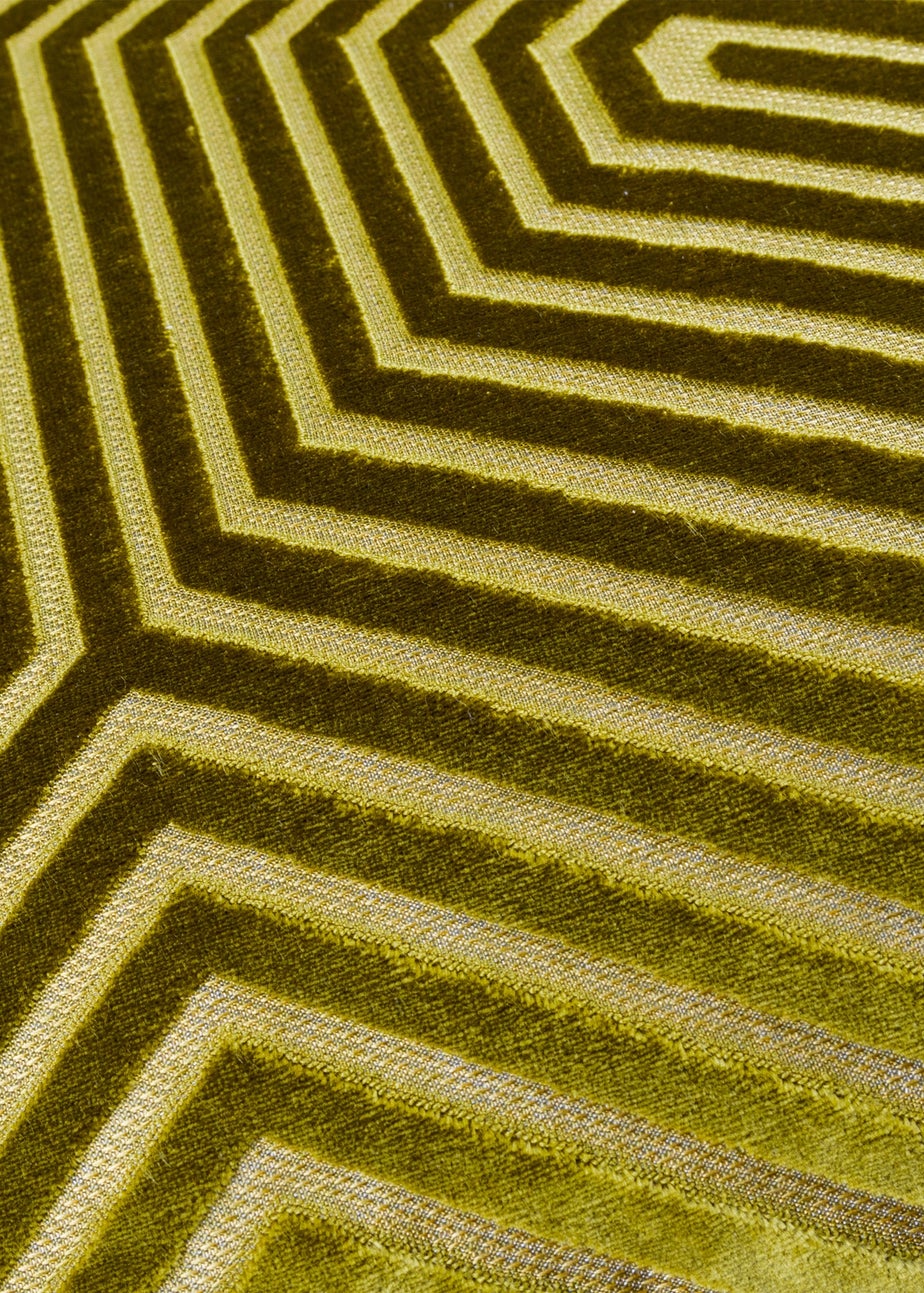 Paoletti Evoke Cut Velvet Olive Cushion