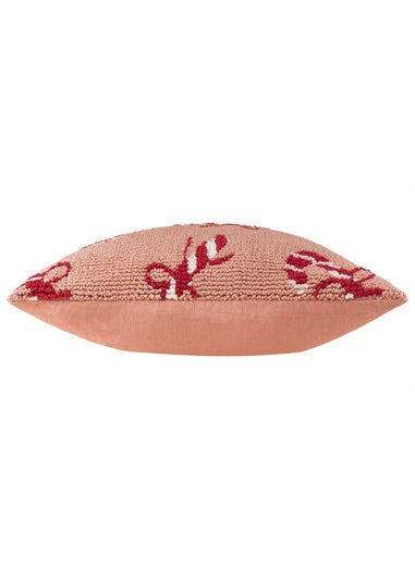 Furn Candy Canes Tufted Pink/Red Cushion