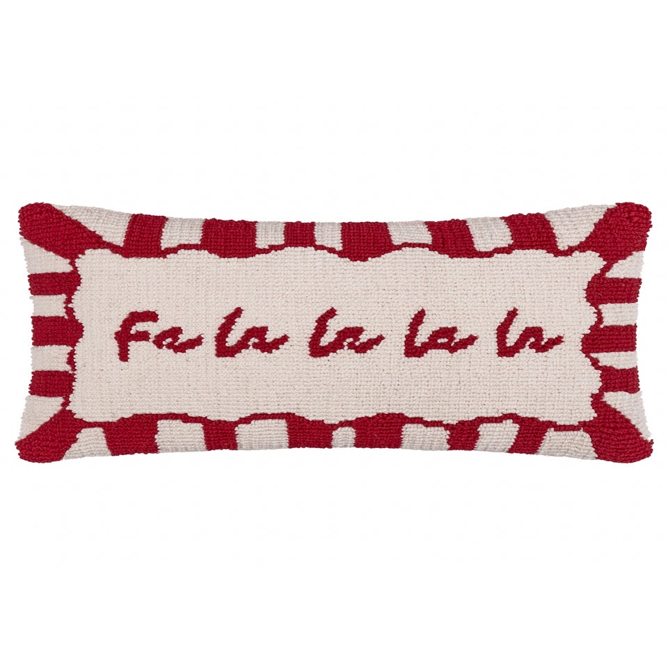 Furn Candy Fa La La Tufted Red/White Cushion