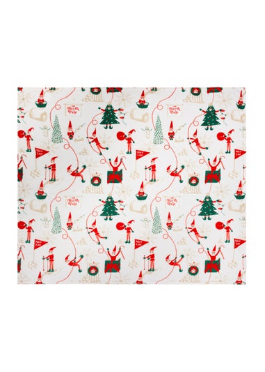 Duvet Day Elfie Printed Fleece Cream/Mint Throw