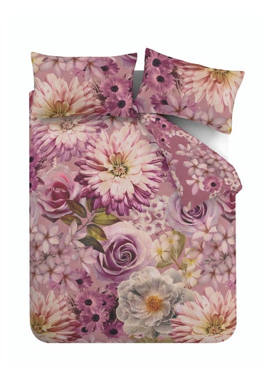 RHS x Catherine Lansfield Rosemoor Floral So Soft Duvet Cover Set Pink