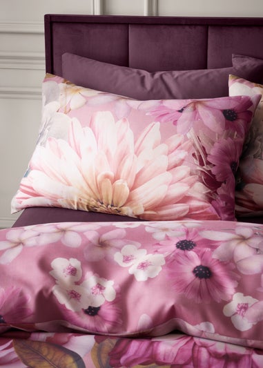 RHS x Catherine Lansfield Rosemoor Floral So Soft Duvet Cover Set Pink