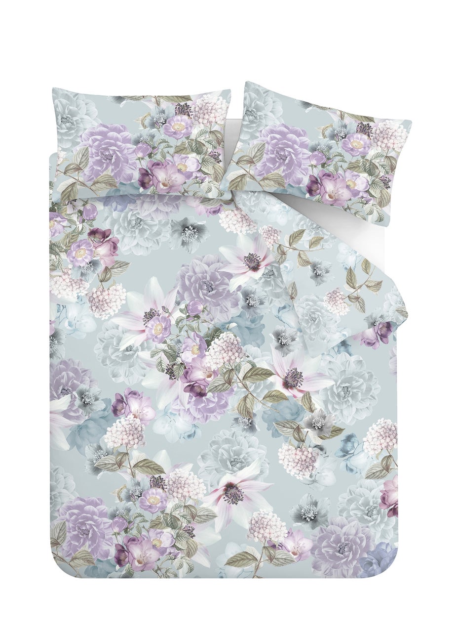 RHS x Catherine Lansfield Floral Serenity So Soft Duvet Cover Set Blue