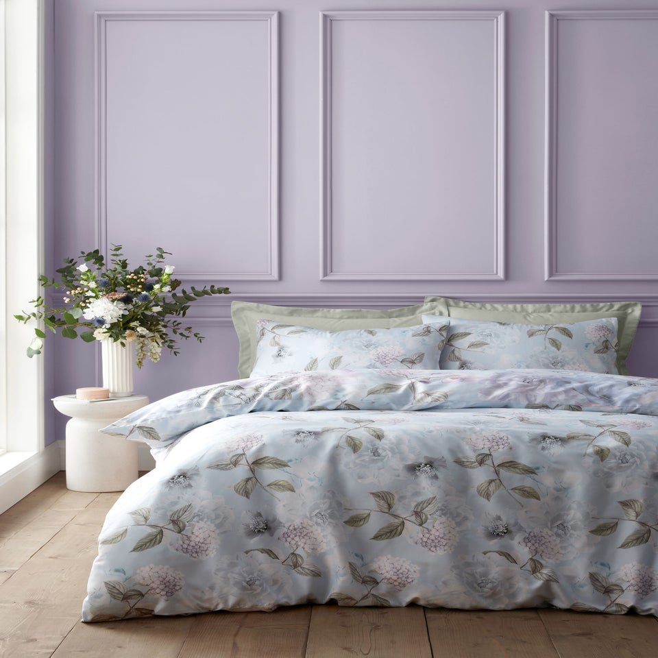 RHS x Catherine Lansfield Floral Serenity So Soft Duvet Cover Set Blue