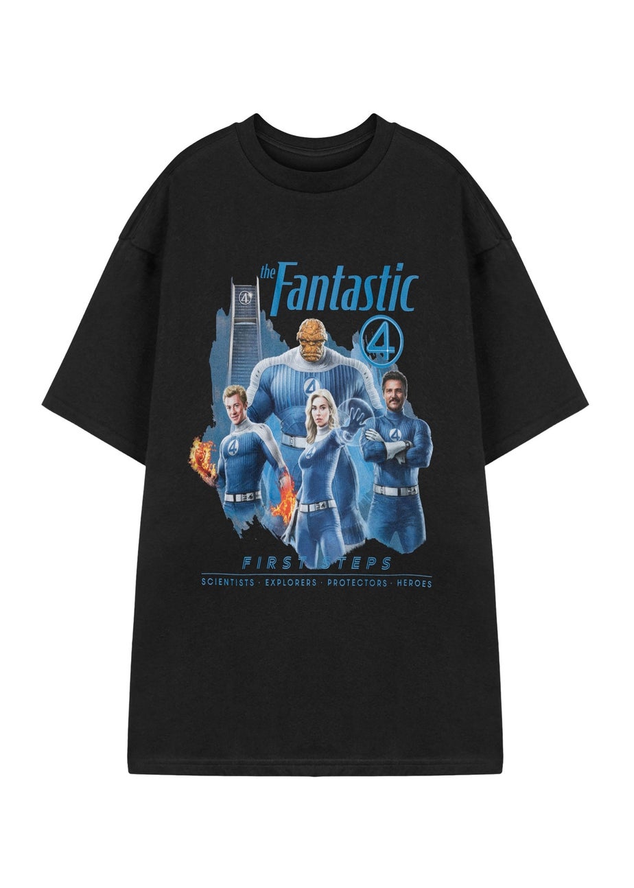 Marvel First Steps Black Fantastic Four Short Sleeved T-Shirt