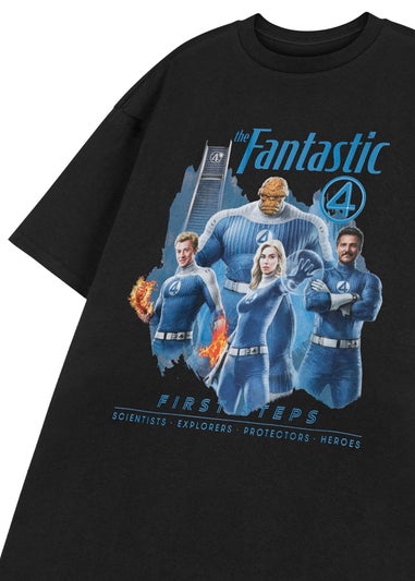 Marvel First Steps Black Fantastic Four Short Sleeved T-Shirt