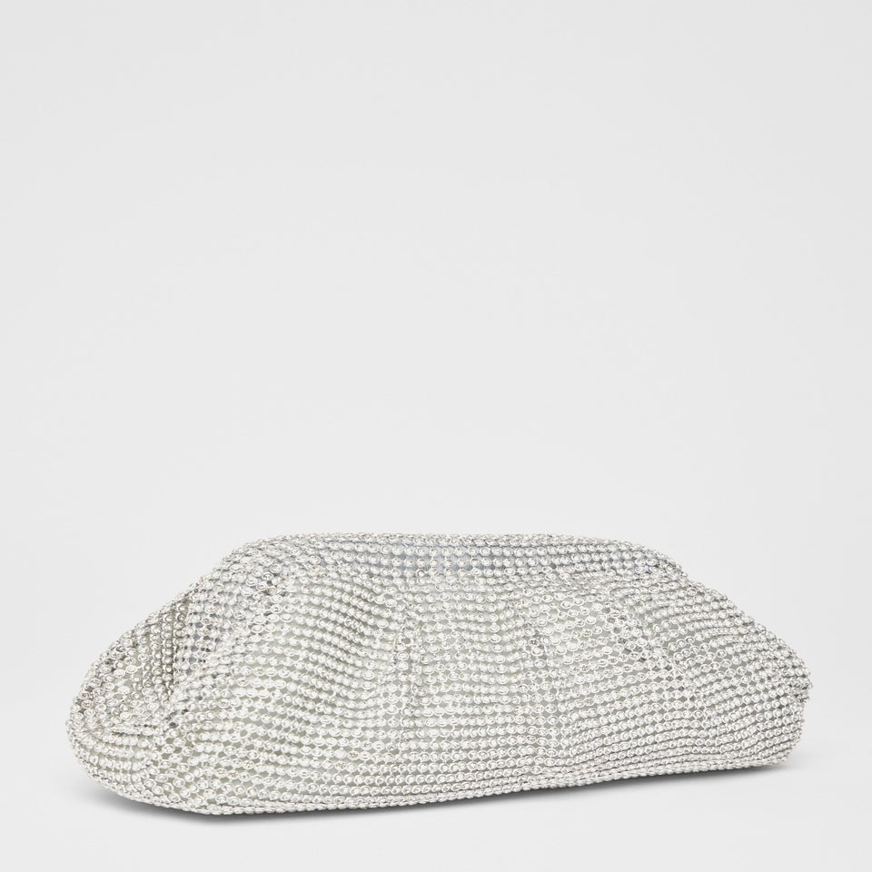 Quiz Silver Diamante Gathered Pouch Bag