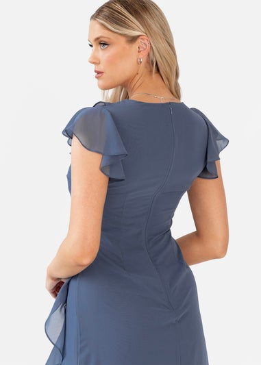 Anaya With Love Vintage Indigo Waterfall Ruffle Maxi Dress