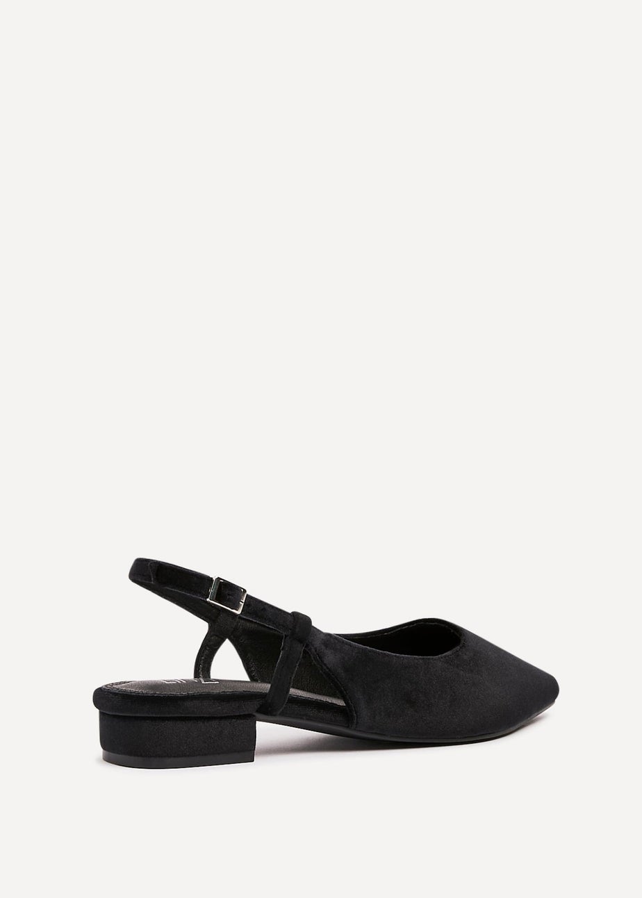 Linzi Clasica Black Velvet Pointed Toe Ballet Flat