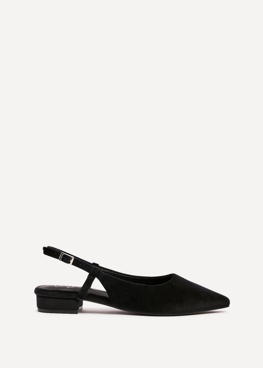 Linzi Clasica Black Velvet Pointed Toe Ballet Flat