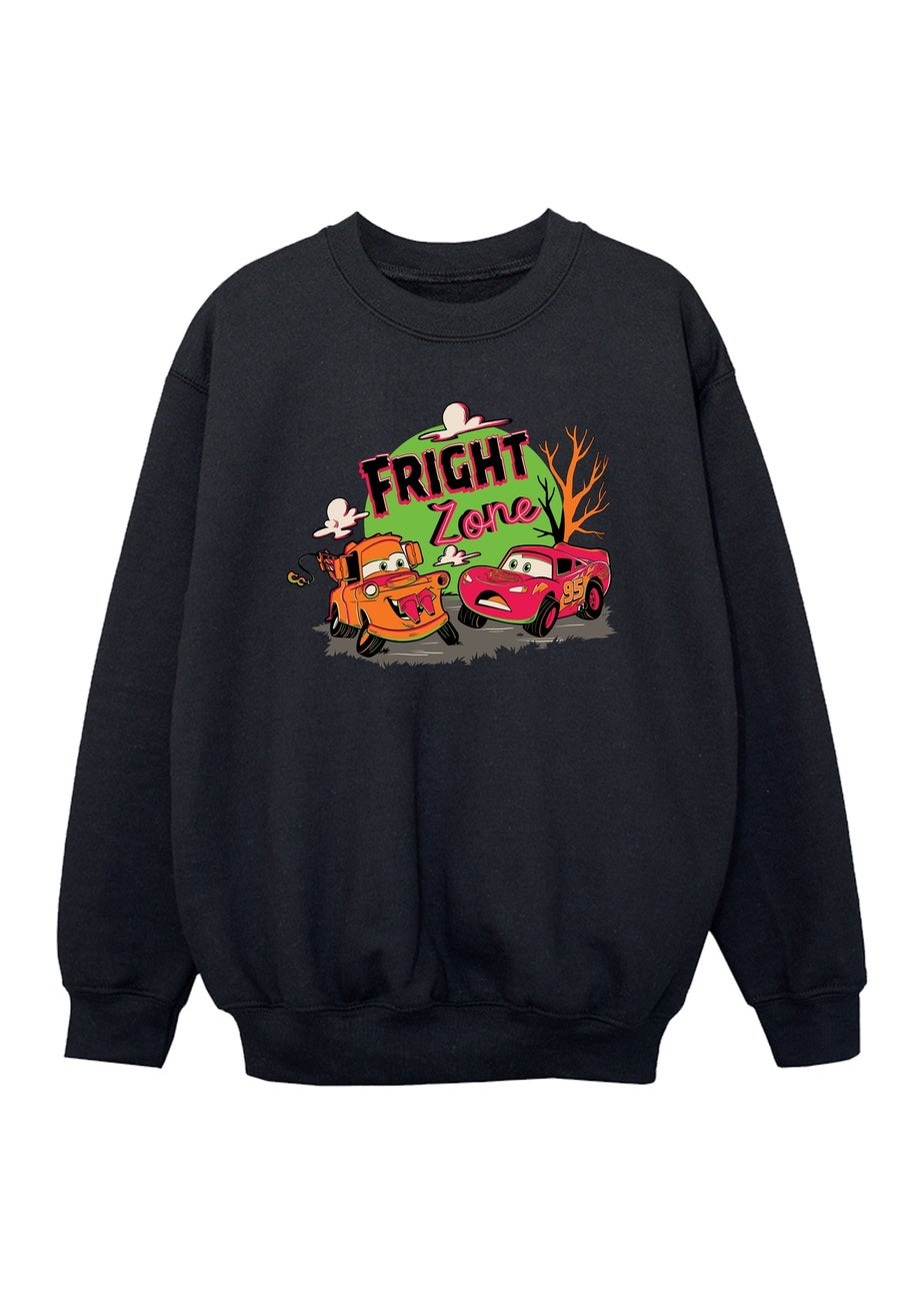 Disney Cars Fright Zone Boys Black Graphic Sweatshirt (Age 3-13 Years)
