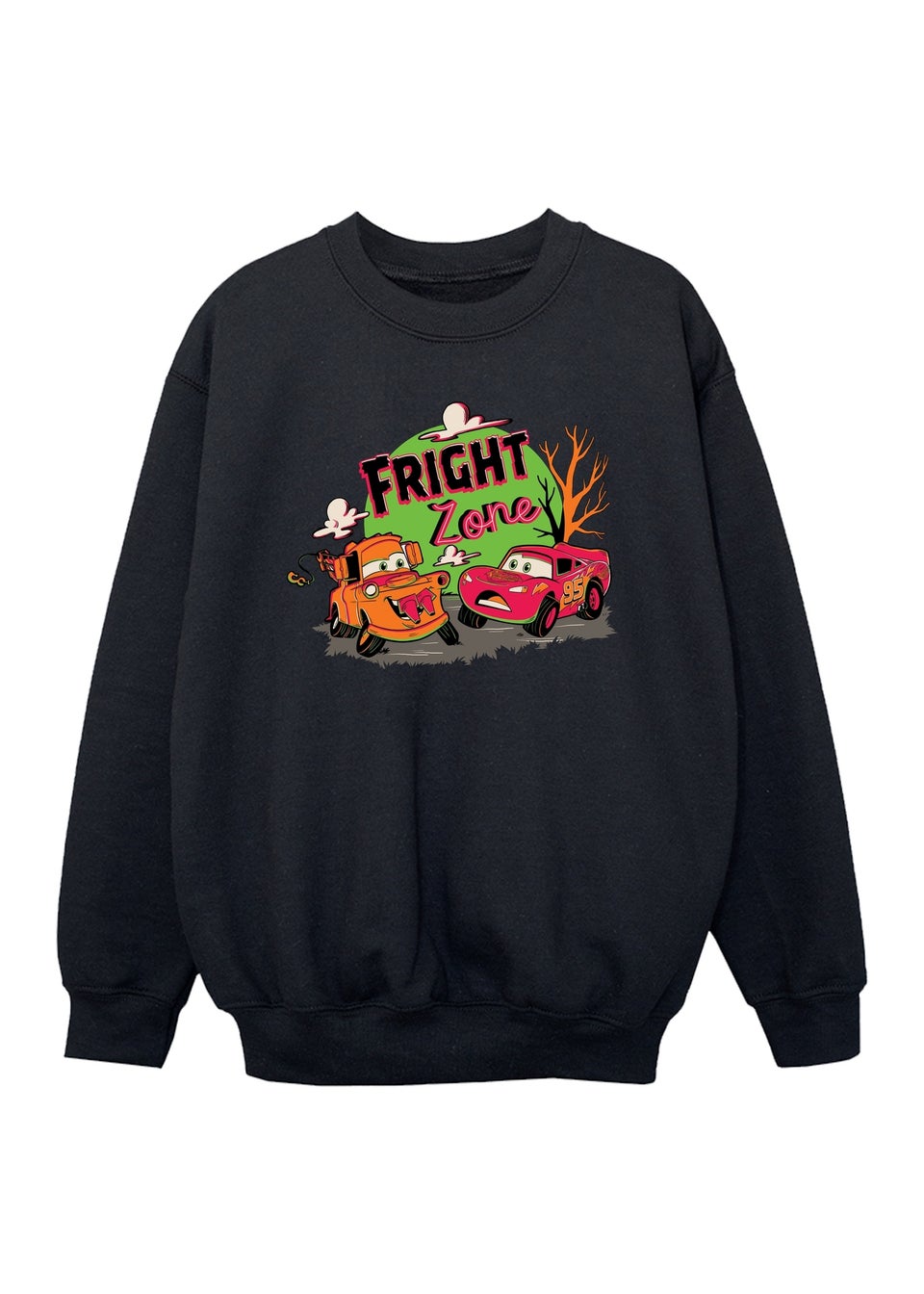 Disney Cars Fright Zone Boys Black Graphic Sweatshirt (Age 3-13 Years)