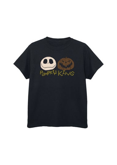 Disney The Nightmare Before Christmas Pumpkin King Boys Black Graphic T-Shirt (Age 3-13 Years)