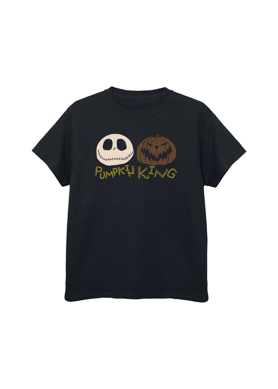 Disney The Nightmare Before Christmas Pumpkin King Boys Black Graphic T-Shirt (Age 3-13 Years)