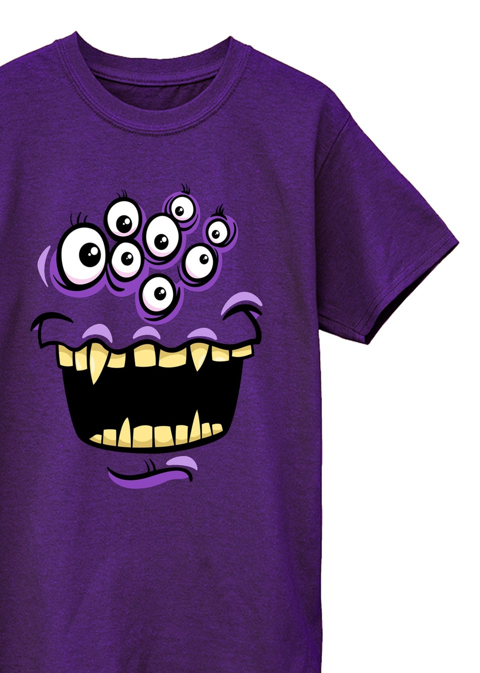Brands In Monster Face Boys Purple Graphic T-Shirt (Age 3-13 Years)