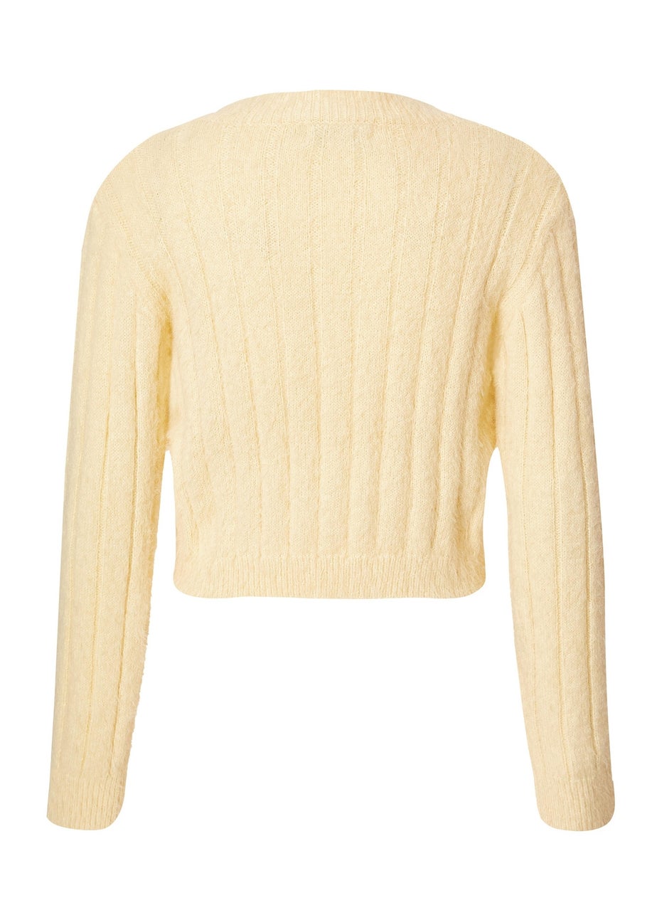 Quiz Yellow Fluffy Knit Jumper
