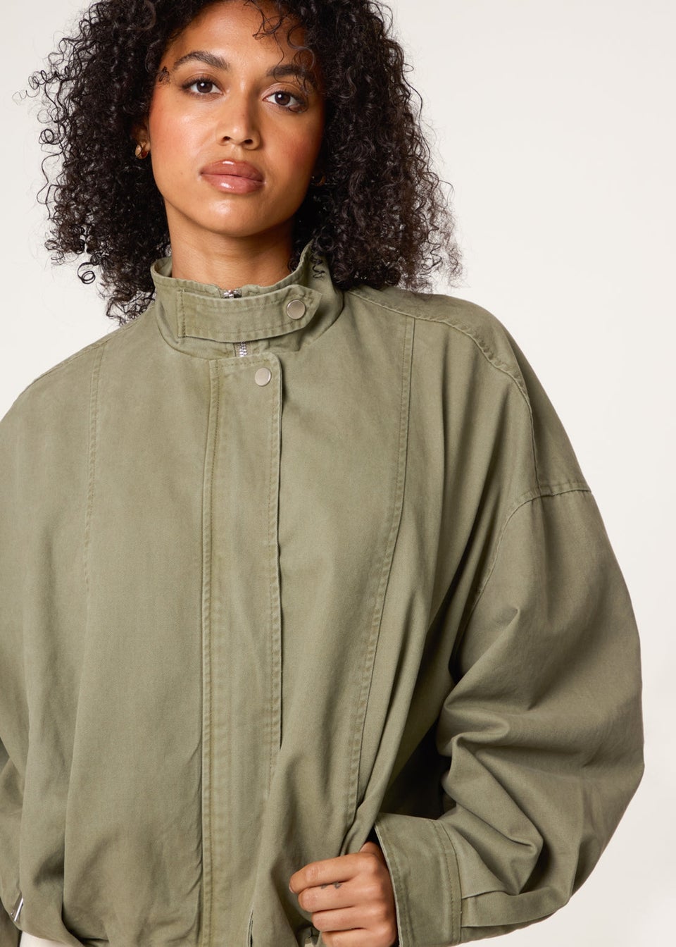 Blue Vanilla Khaki Bomber Jacket