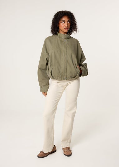 Blue Vanilla Khaki Bomber Jacket
