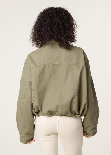 Blue Vanilla Khaki Bomber Jacket