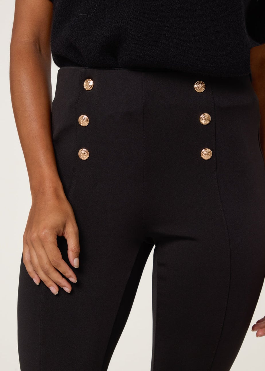 Blue Vanilla Black Button Detail Shaping Pants