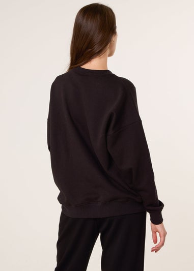 Blue Vanilla Black Leopard And Sequin Bow Sweatshirt