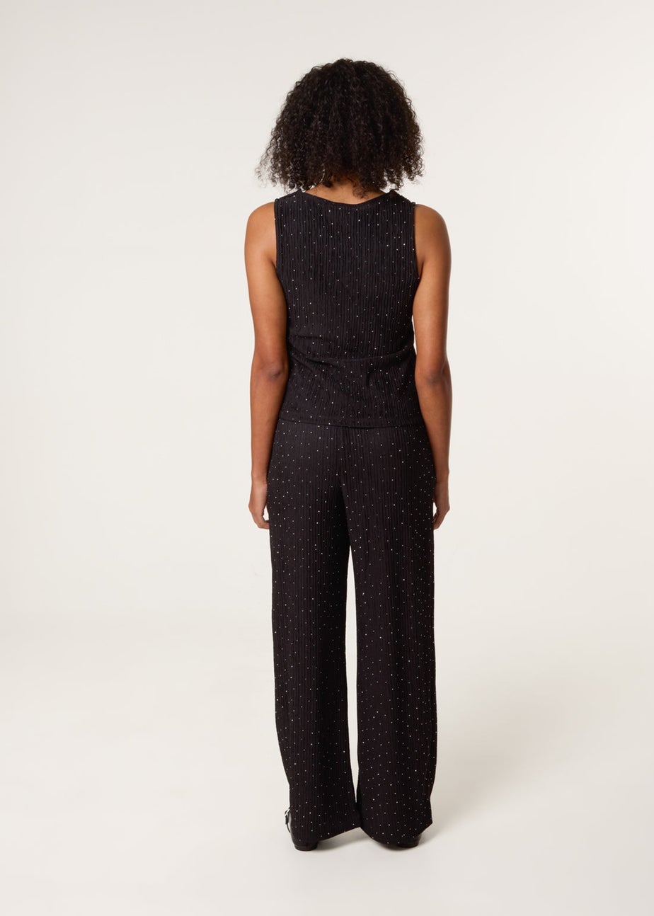 Blue Vanilla Black Rhinestone Waistcoat & Trouser Set