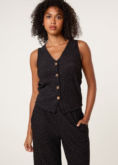 Blue Vanilla Black Rhinestone Waistcoat & Trouser Set