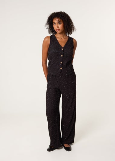 Blue Vanilla Black Rhinestone Waistcoat & Trouser Set