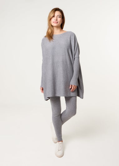 Blue Vanilla Grey Knitted Oversized Set