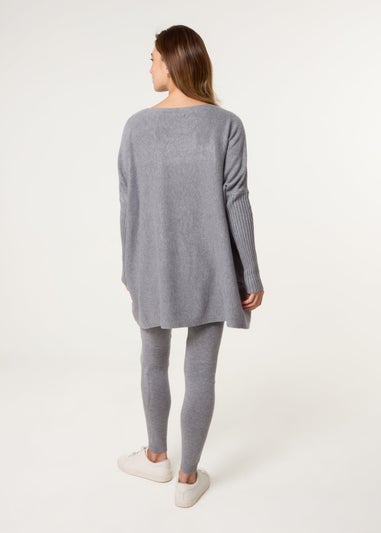 Blue Vanilla Grey Knitted Oversized Set
