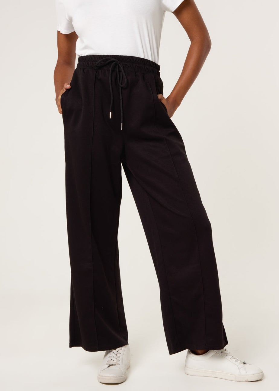 Blue Vanilla Black Pintuck Wide Leg Trousers