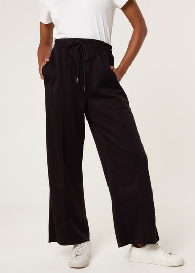 Blue Vanilla Black Pintuck Wide Leg Trousers