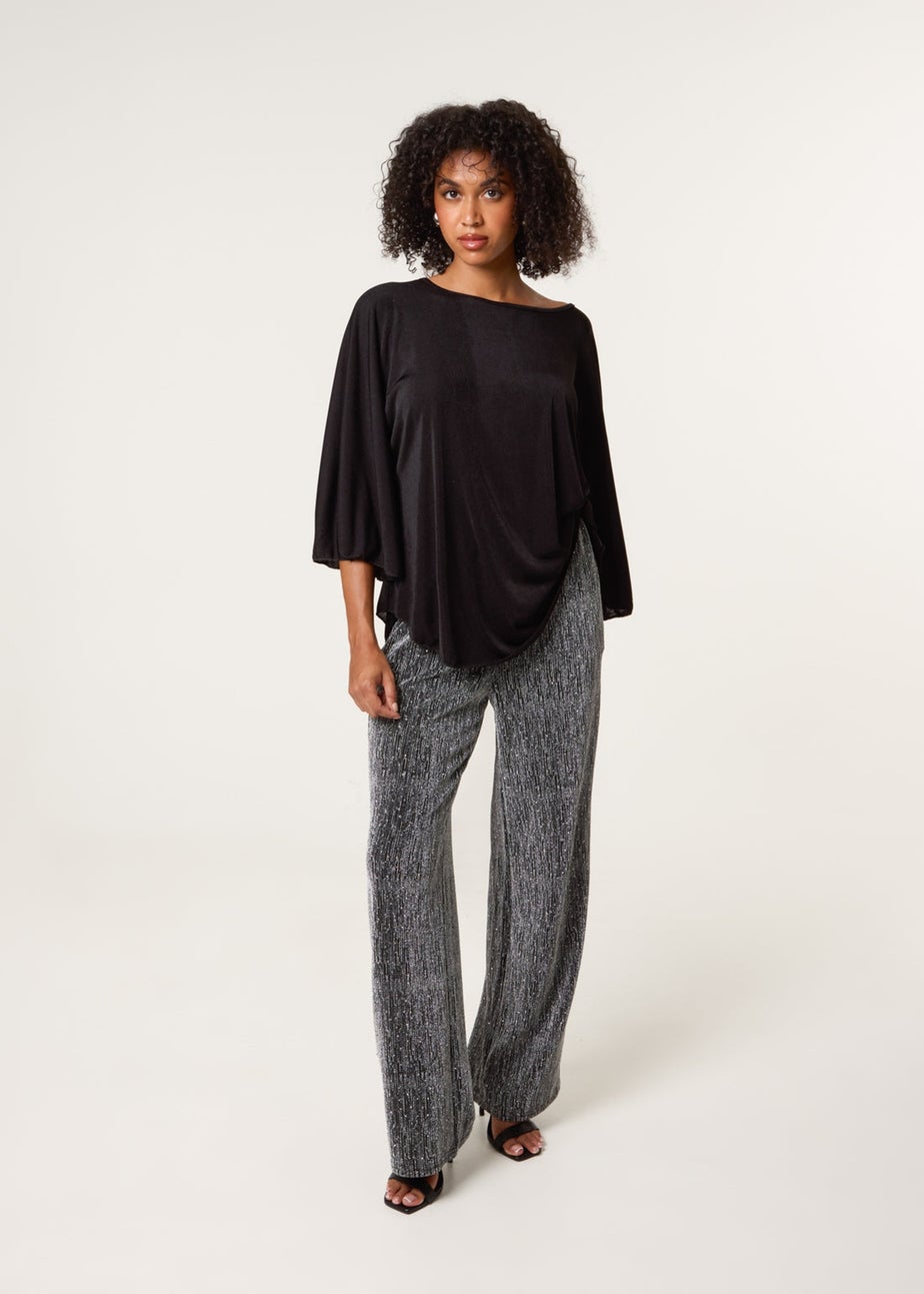 Blue Vanilla Silver Rhinestone Detailed Trousers