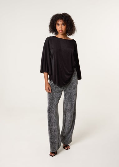 Blue Vanilla Silver Rhinestone Detailed Trousers