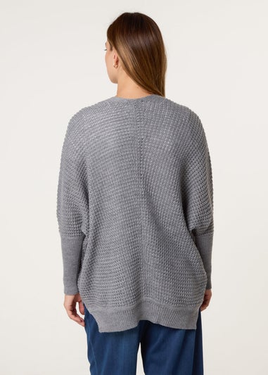 Blue Vanilla Grey Textured Cardigan