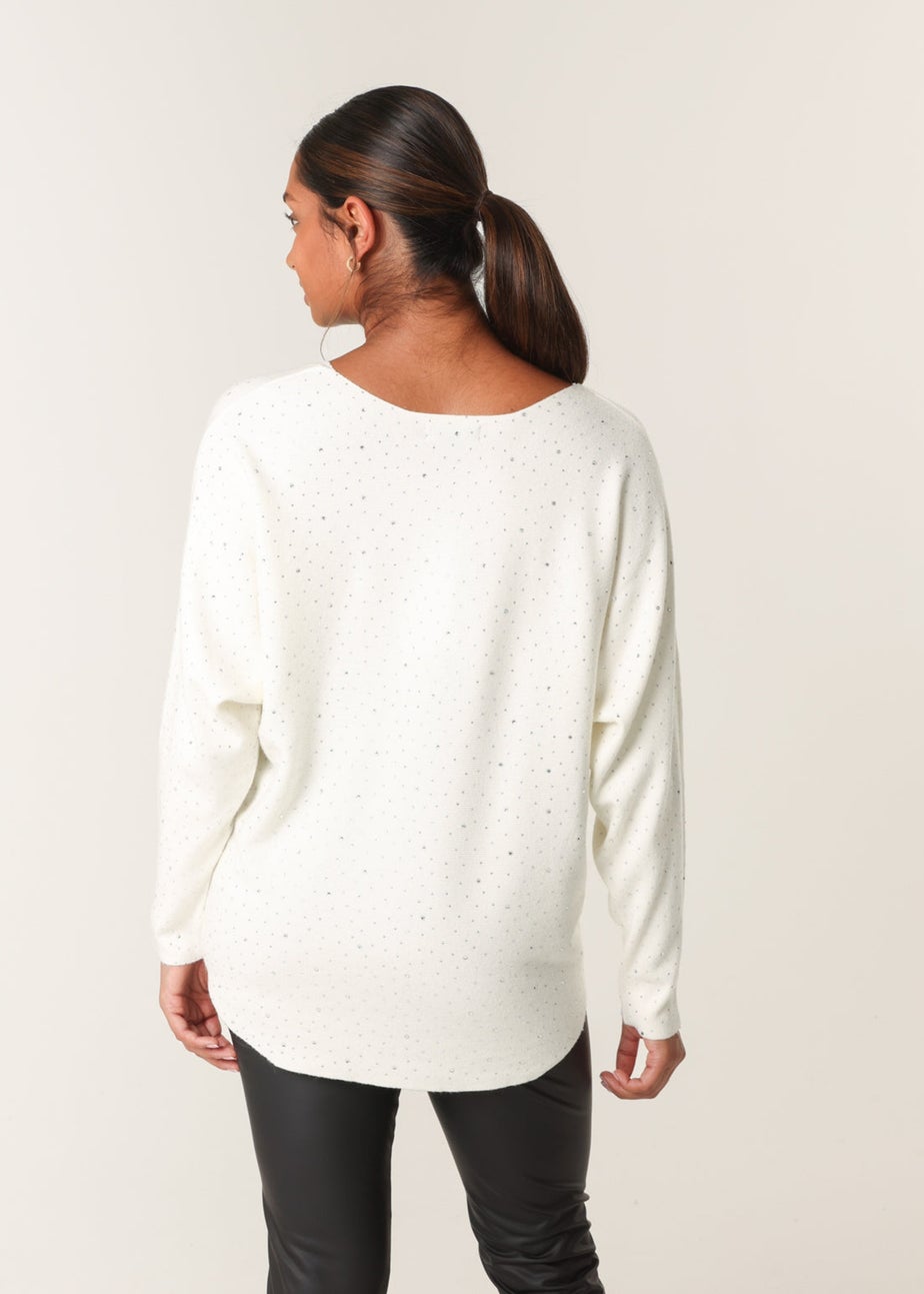 Blue Vanilla Ivory Jumper With Silver Rhinestones