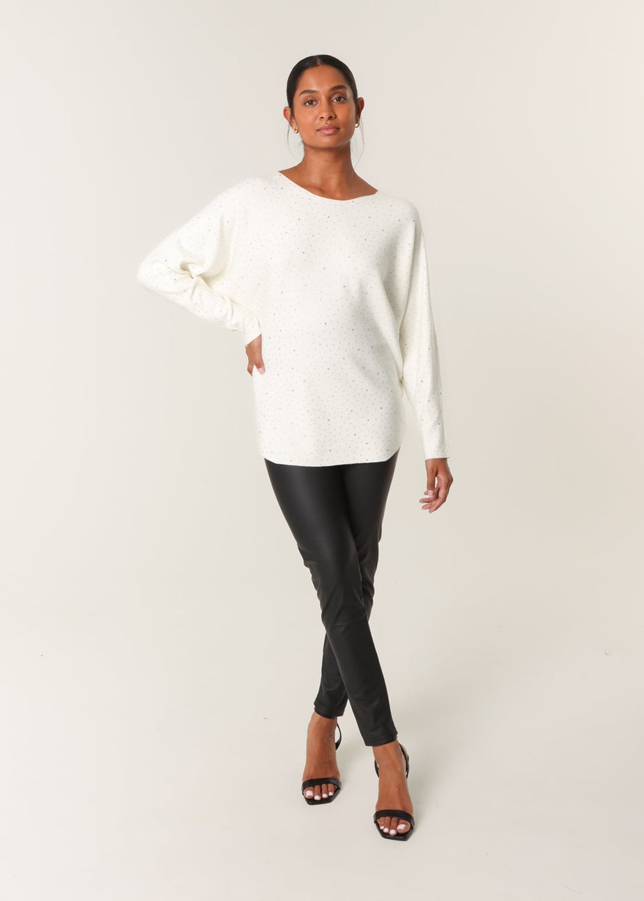 Blue Vanilla Ivory Jumper With Silver Rhinestones