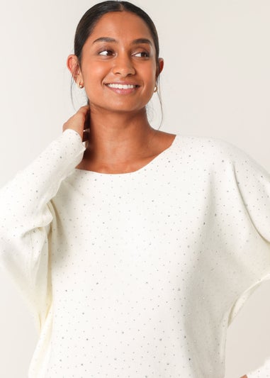 Blue Vanilla Ivory Jumper With Silver Rhinestones