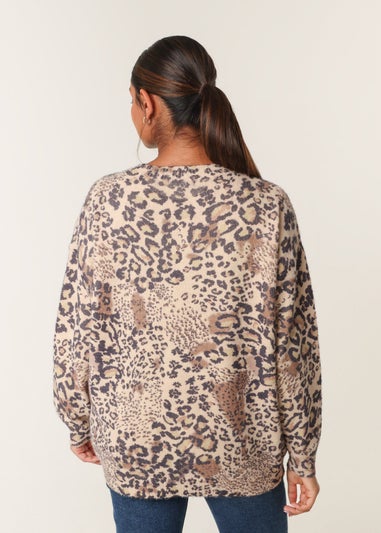 Blue Vanilla Beige Cheetah Patterns Jumper