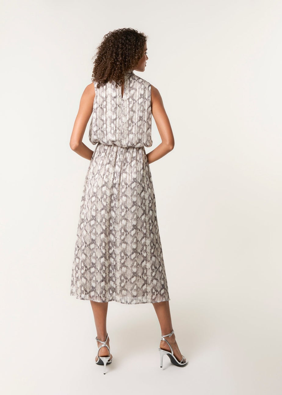 Blue Vanilla Grey Snake Print Diamante Dress