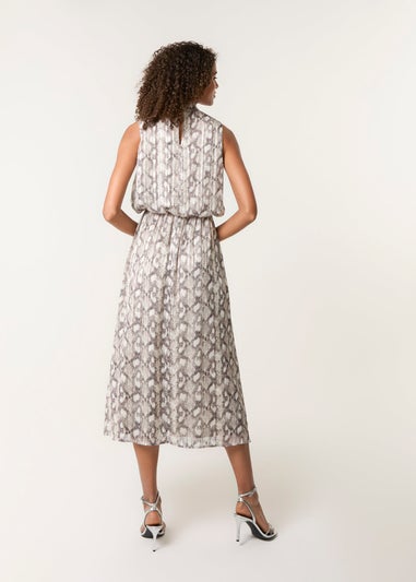 Blue Vanilla Grey Snake Print Diamante Dress