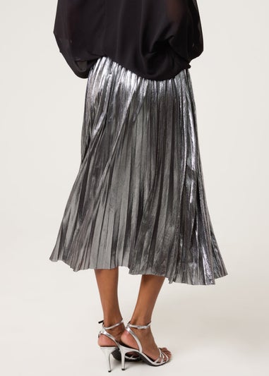 Blue Vanilla Grey Metallic Pleated Tulle Skirt