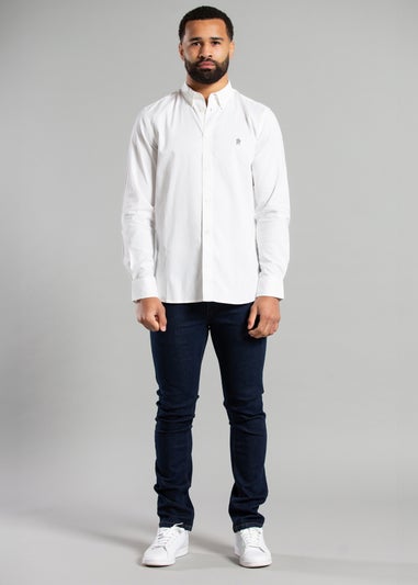 French Connection White Cotton Long Sleeve Oxford Shirt 2 Pack