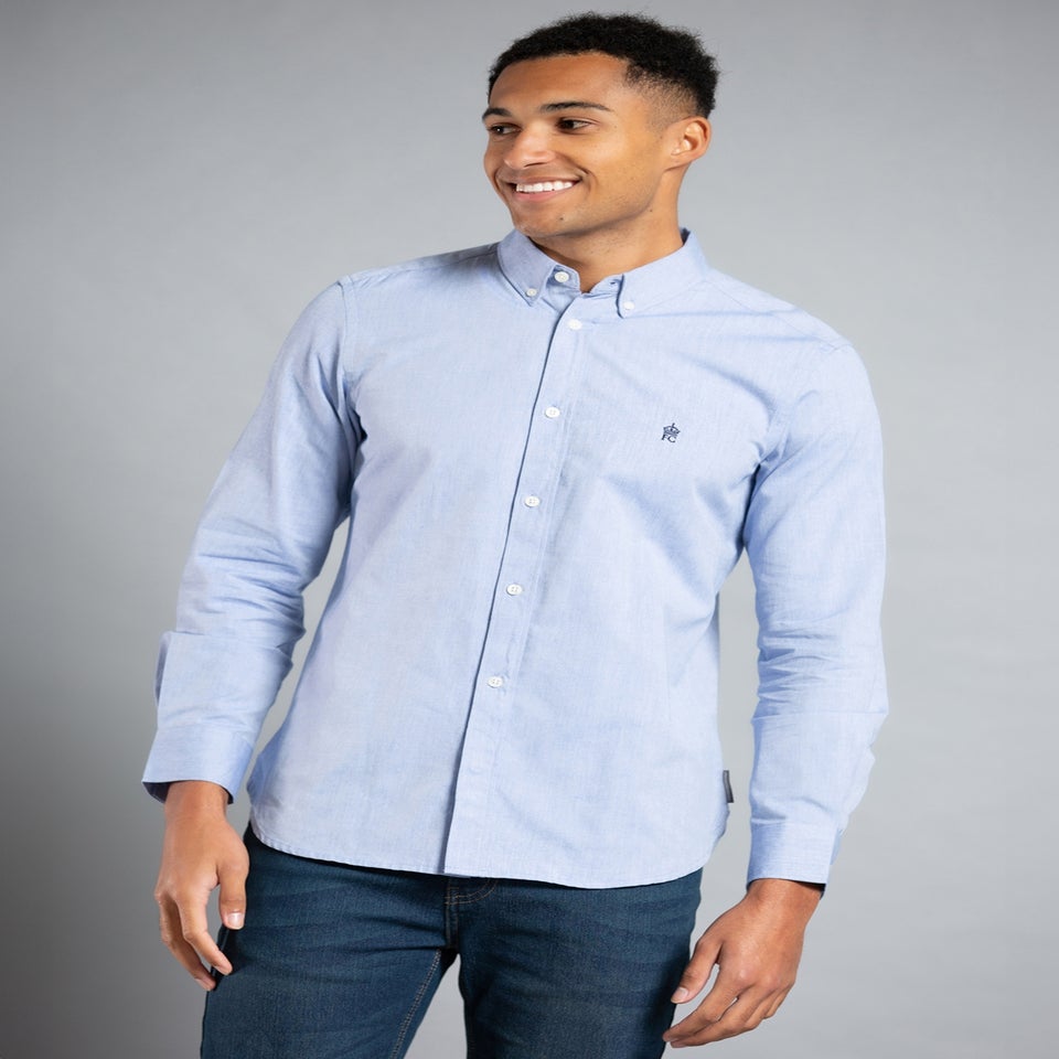 French Connection White Cotton Long Sleeve Oxford Shirt 2 Pack
