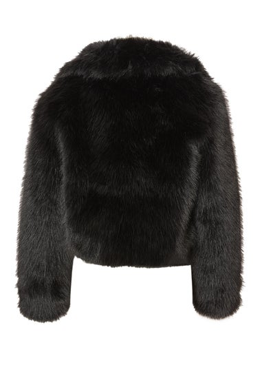 Quiz Black Faux Fur Cropped Jacket