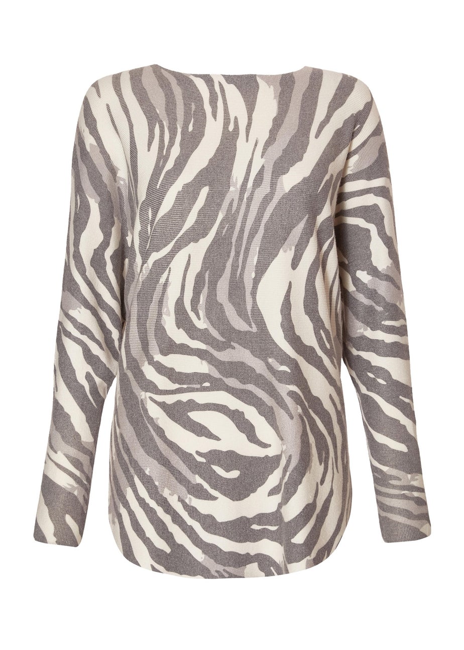 Quiz Multi Zebra Print Batwing Jumper