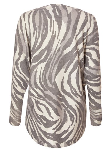 Quiz Multi Zebra Print Batwing Jumper