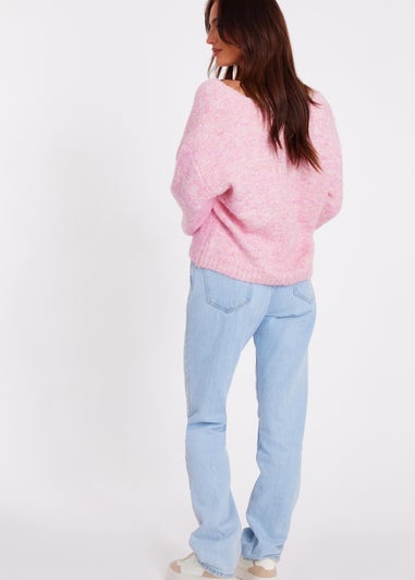 Quiz Pink Sequin Bow Cardigan