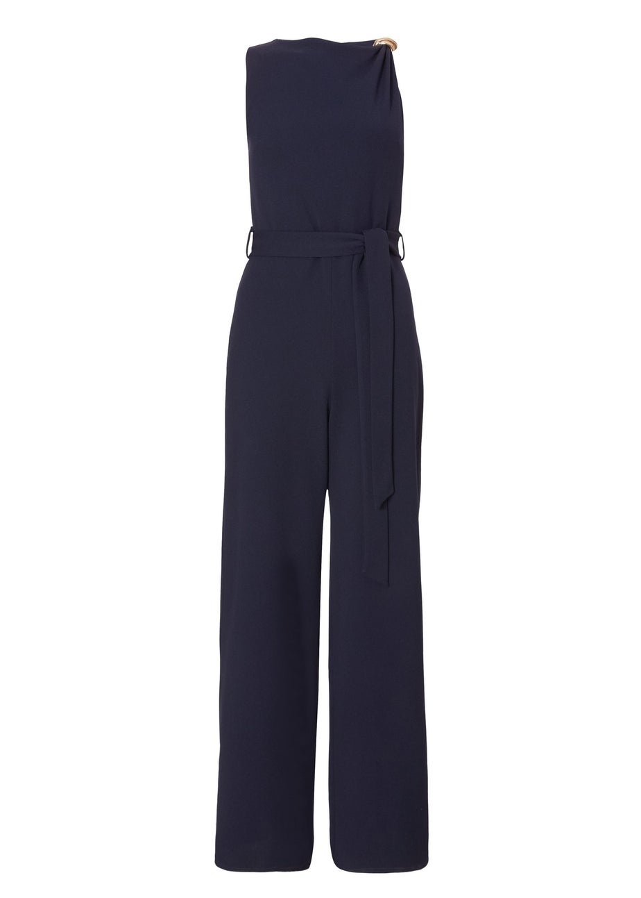 Quiz Navy Buckle Detail Jumpsuit