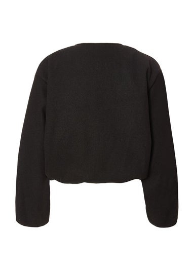 Quiz Black Bubble Hem Bomber Jacket